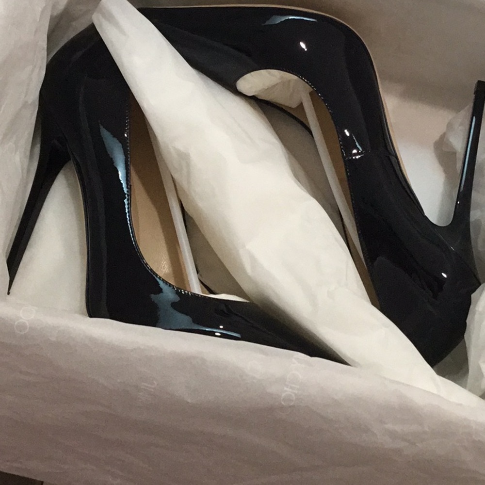 Jimmy Choo Black Patent Leather Stiletto Heels